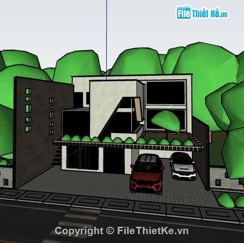 Biệt thự 3 tầng hiện đại,Biệt thự 3 tầng file sketchup,biệt thự 3 tầng file su,model su biệt thự 3 tầng,file sketchup biệt thự 3 tầng