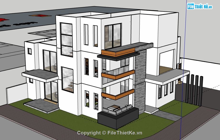 Biệt thự 3 tầng hiện đại,file sketchup biệt thự 3 tầng,biệt thự 3 tầng file su,sketchup biệt thự 3 tầng,biệt thự 3 tầng file sketchup