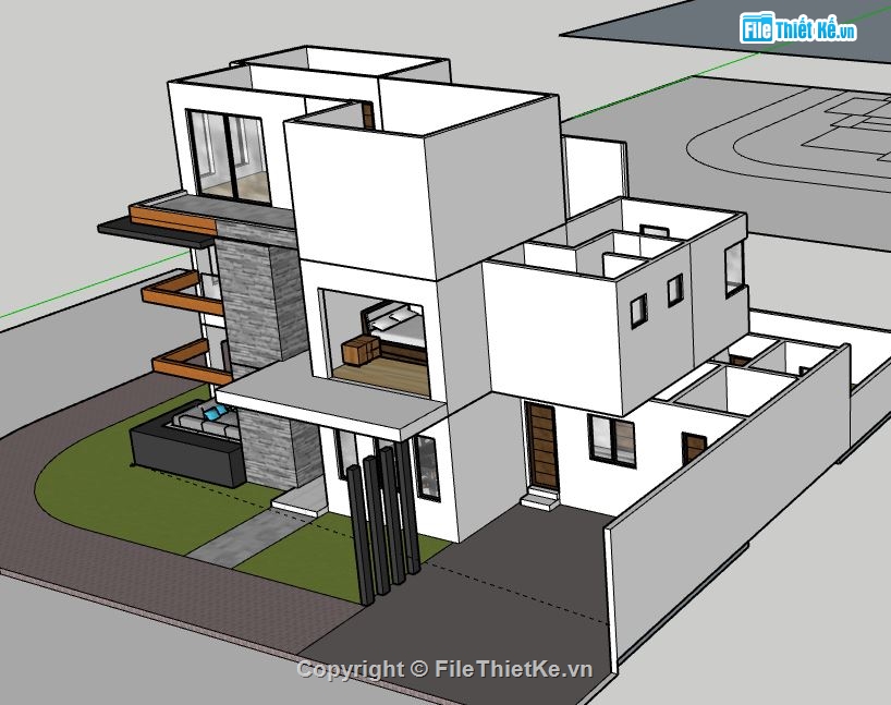 Biệt thự 3 tầng hiện đại,file sketchup biệt thự 3 tầng,biệt thự 3 tầng file su,sketchup biệt thự 3 tầng,biệt thự 3 tầng file sketchup