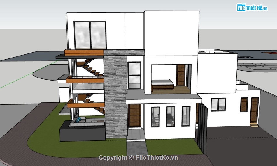 Biệt thự 3 tầng hiện đại,file sketchup biệt thự 3 tầng,biệt thự 3 tầng file su,sketchup biệt thự 3 tầng,biệt thự 3 tầng file sketchup