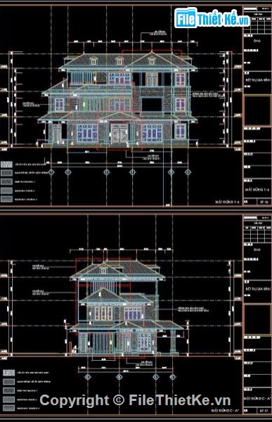 Biệt thự 3 tầng hiện đại,file cad biệt thự 3 tầng,biệt thự 3 tầng