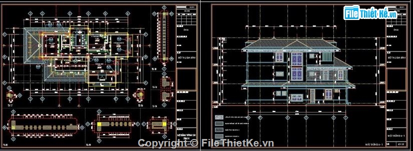 Biệt thự 3 tầng hiện đại,file cad biệt thự 3 tầng,biệt thự 3 tầng