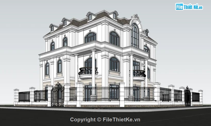 Biệt thự 3 tầng hiện đại,Biệt thự 3 tầng file sketchup,Model su biệt thự 3 tầng,biệt thự 3 tầng file su,biệt thự 3 tầng model su