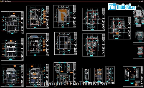 biệt thự 3 tầng,cad biệt thự 3 tầng,biệt thự 3 tầng file cad