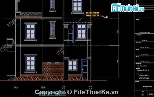 biệt thự 3 tầng,cad biệt thự 3 tầng,biệt thự 3 tầng file cad