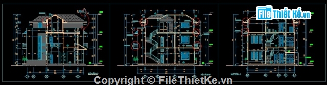 Biệt thự 3 tầng kích thước 11x13m,biệt thự 3 tầng,biệt thự 11x13m