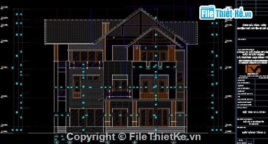Biệt thự 3 tầng file cad,cad biệt thự 3 tầng,biệt thự 3 tầng  cad