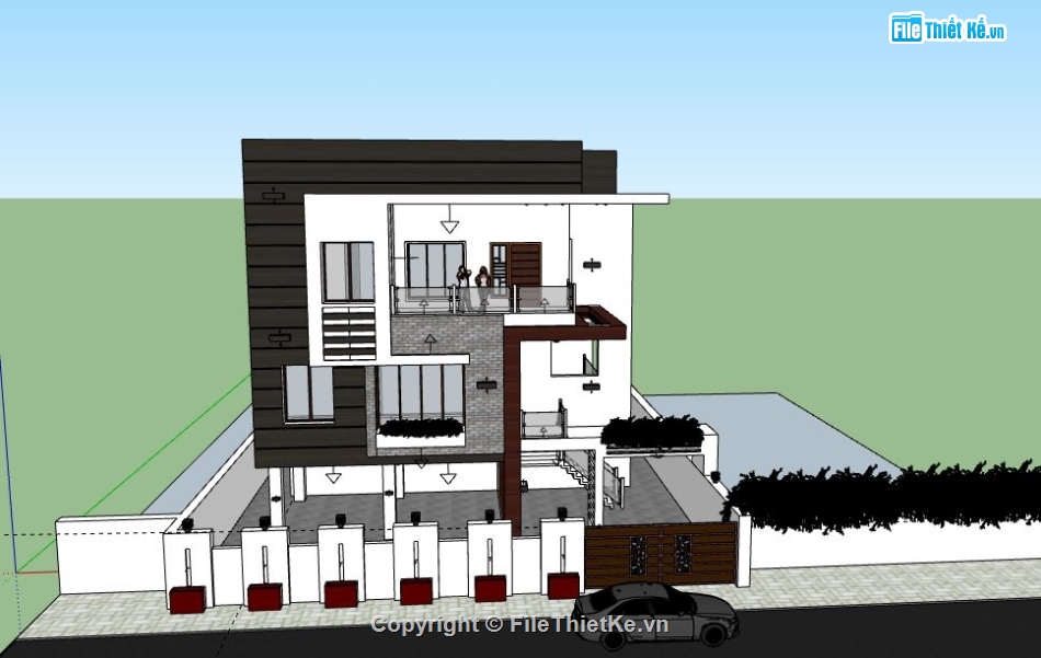 Biệt thự 3 tầng,model su biệt thự 3 tầng,biệt thự 3 tầng file su,file sketchup biệt thự 3 tầng,biệt thự 3 tầng