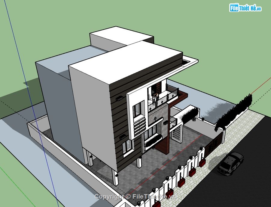 Biệt thự 3 tầng,model su biệt thự 3 tầng,biệt thự 3 tầng file su,file sketchup biệt thự 3 tầng,biệt thự 3 tầng