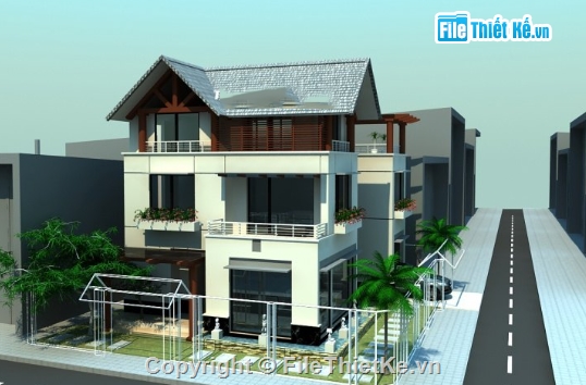 Biệt thự 3 tầng,cad biệt thự 3 tầng,biệt thự 2 tầng cad,file cad biệt thự 3 tầng