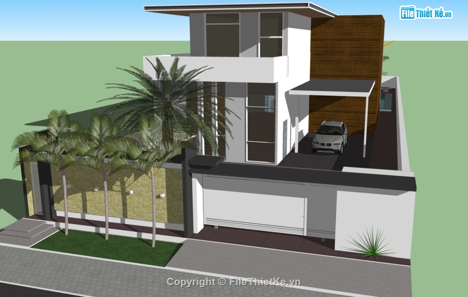 Biệt thự 3 tầng file sketchup,Biệt thự  3 tầng su,model su biệt thự 3 tầng