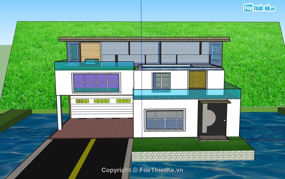 file su biệt thự,sketchup biệt thự,model su biệt thự