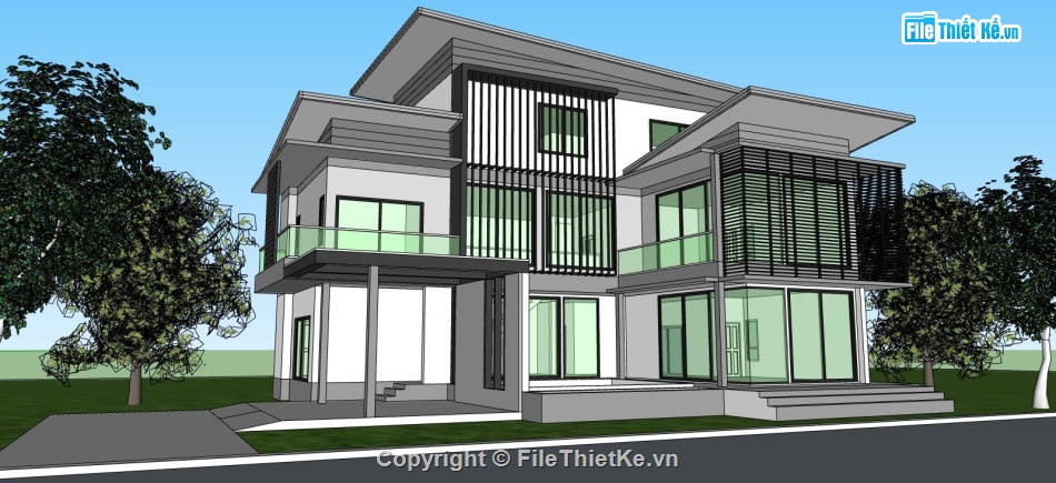 file sketchup biệt thự,model su biệt thự,su biệt thự