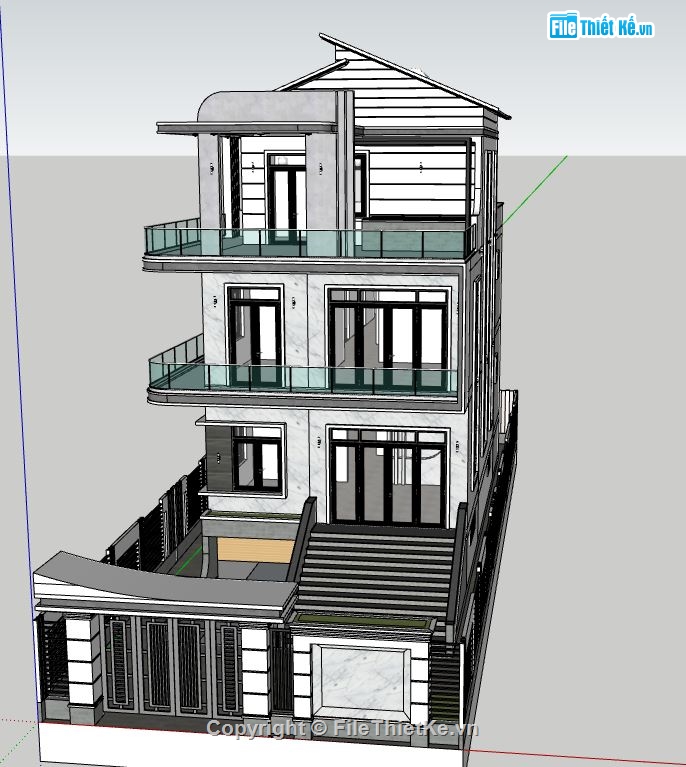 file su biệt thự,model su biệt thự,sketchup biệt thự