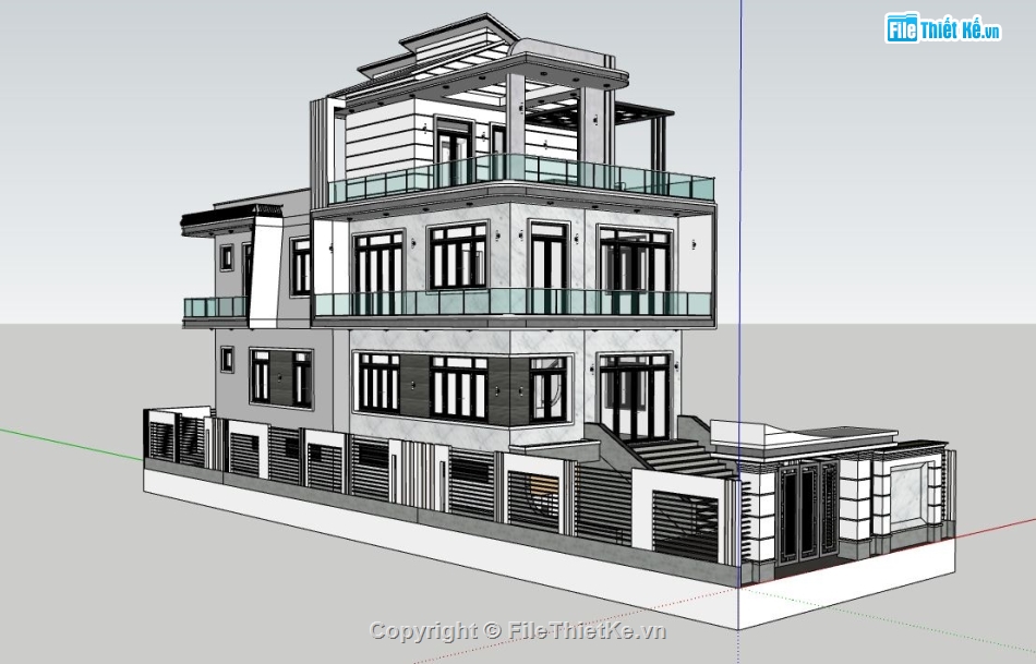 file su biệt thự,model su biệt thự,sketchup biệt thự