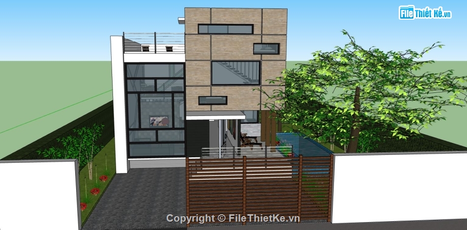 file su biệt thự,sketchup biệt thự,model su biệt thự