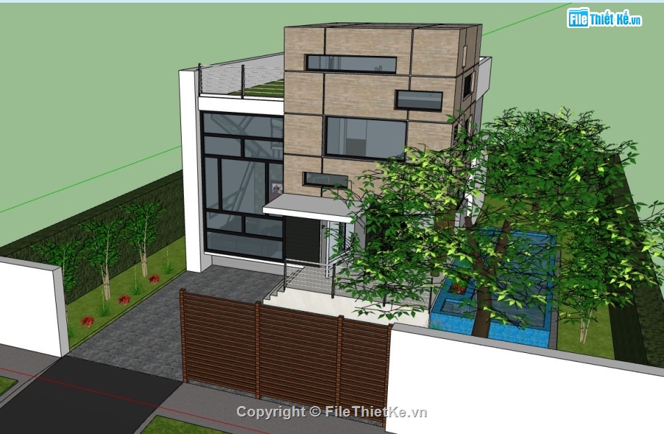 file su biệt thự,sketchup biệt thự,model su biệt thự