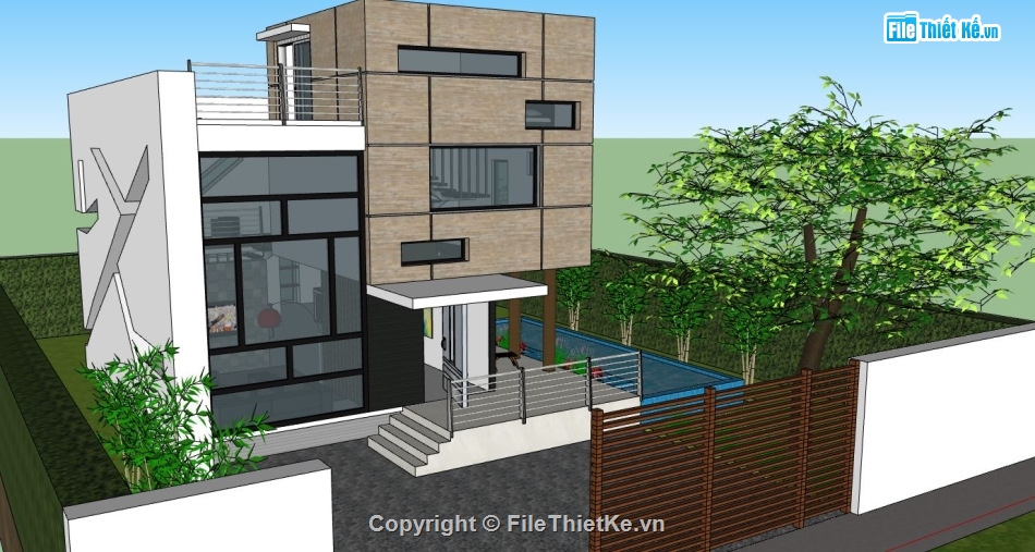 file su biệt thự,sketchup biệt thự,model su biệt thự