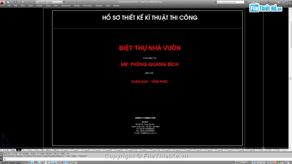 Biệt thự,File cad biệt thự 3 tầng,mẫu biệt thự 3 tầng,biệt thự 3 tầng
