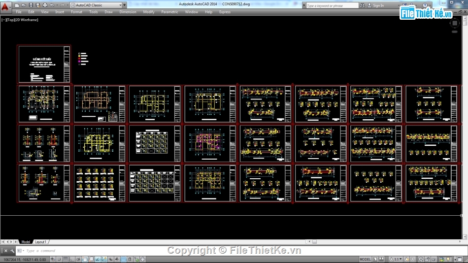 Biệt thự,file cad biệt thự 3 tầng,biệt thự 3 tầng