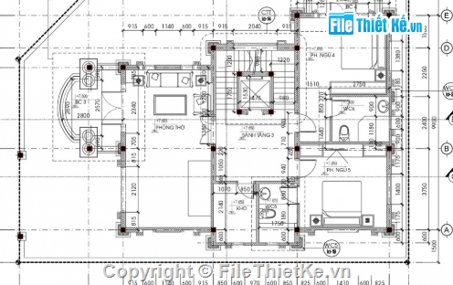 Biệt thự tân cổ điển,biệt thự 3 tầng,file cad biệt thự 3 tầng,cad biệt thự 3 tầng