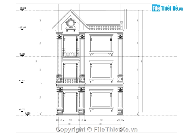 kiến trúc biệt thự,biệt thự phố,Biệt thự 3 tầng,Biệt thự 3 tầng tân cổ điển,8.14x8.84m