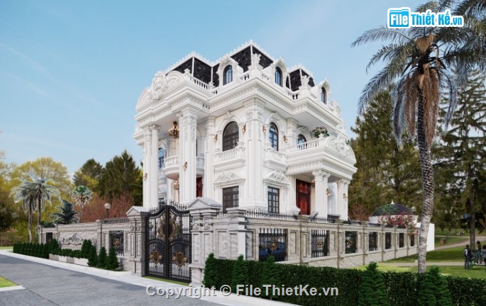 biệt thự tân cổ điển đẹp,biệt thự 3 tầng đẹp,biệt thự cổ điển 3 tầng