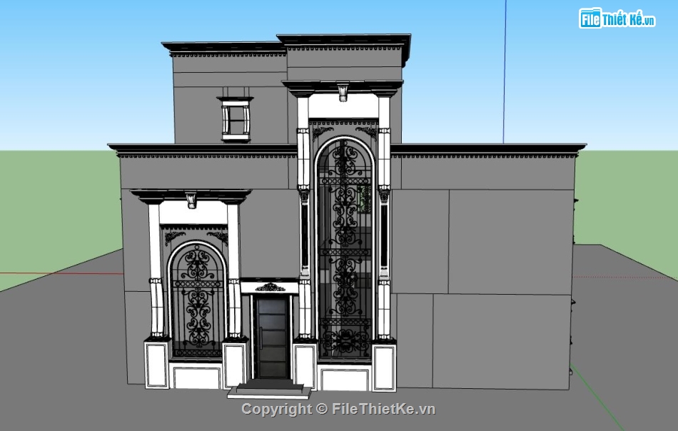 file su biệt thự,sketchup biệt thự,model su biệt thự