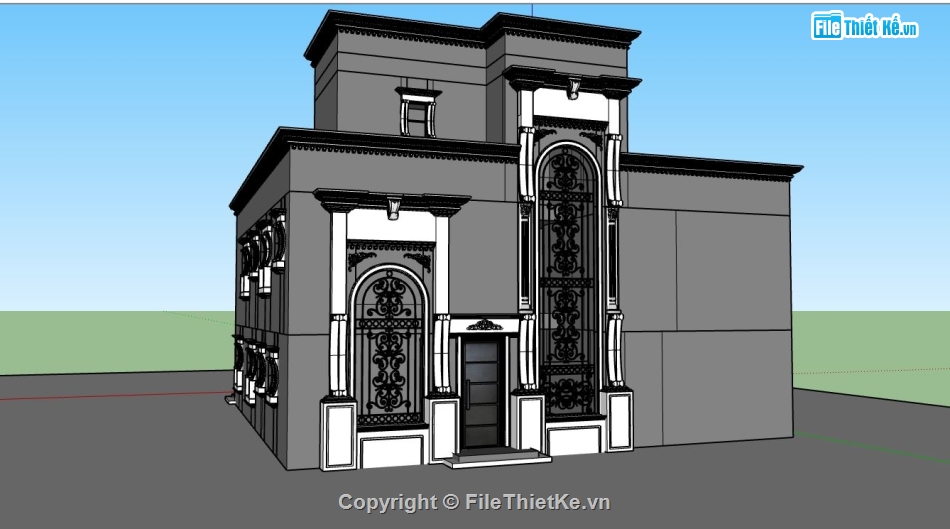 file su biệt thự,sketchup biệt thự,model su biệt thự