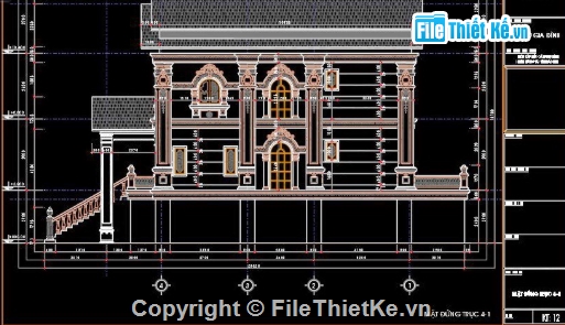 biệt thự 3 tầng,cad biệt thự 3 tầng,file cad biệt thự 3 tầng