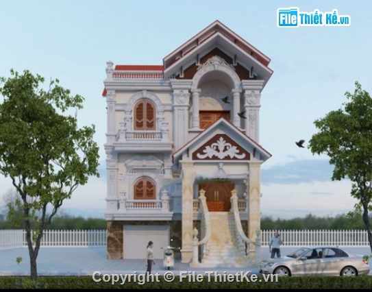 biệt thự 3 tầng,cad biệt thự 3 tầng,file cad biệt thự 3 tầng