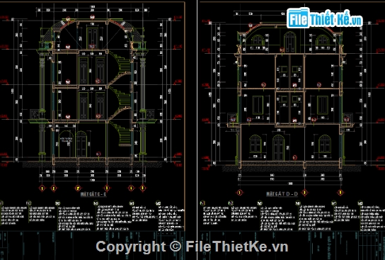 Biệt thự 3 tầng,cad biệt thự 3 tầng,file cad biệt thự 3 tầng,biệt thự 3 tầng file cad