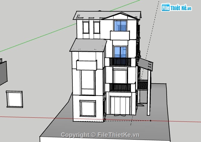 Biệt thự 4 tầng,model su biệt thự 4 tầng,biệt thự 4 tầng file su