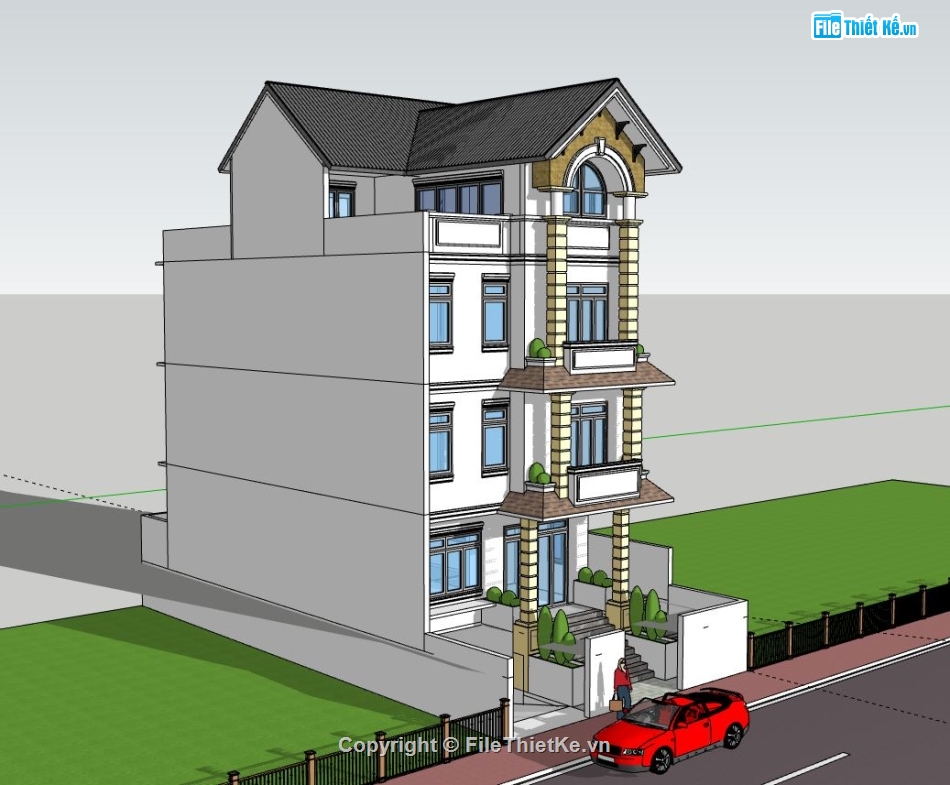 Biệt thự 4 tầng,model su biệt thự 4 tầng,biệt thự 4 tầng file su,file su biệt thự 4 tầng,sketchup biệt thự 4 tầng