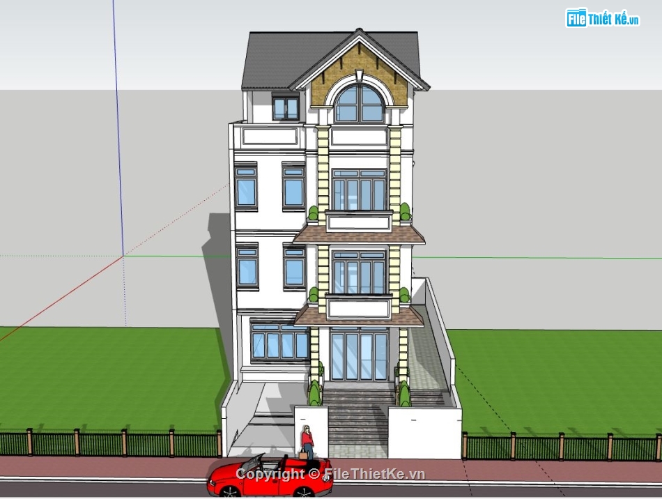 Biệt thự 4 tầng,model su biệt thự 4 tầng,biệt thự 4 tầng file su,file su biệt thự 4 tầng,sketchup biệt thự 4 tầng