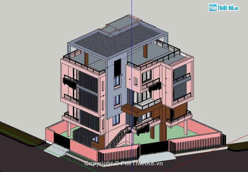 Biệt thự 4 tầng,model su biệt thự 4 tầng,file su biệt thự 4 tầng