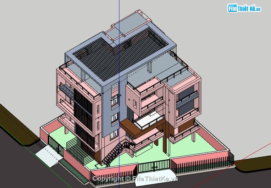 Biệt thự 4 tầng,model su biệt thự 4 tầng,file su biệt thự 4 tầng