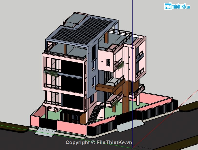 Biệt thự 4 tầng,model su biệt thự 4 tầng,file su biệt thự 4 tầng