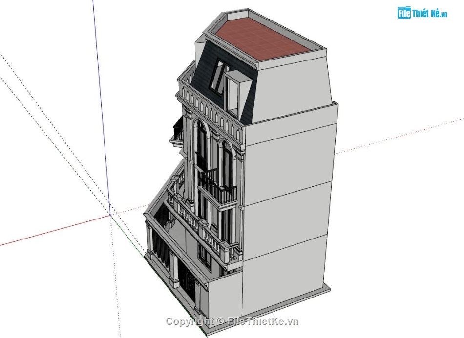 Biệt thự 4 tầng,model su biệt thự 4 tầng,biệt thự 4 tầng file su,sketchup biệt thự 4 tầng,biệt thự 4 tầng file sketchup