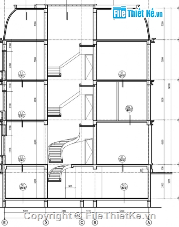 biệt thự 4 tầng,cad biệt thự 4 tầng,file cad biệt thự 4 tầng