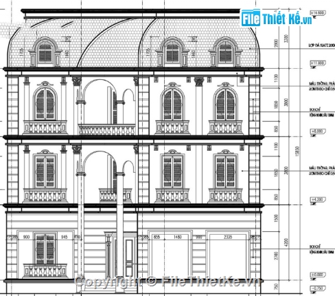 biệt thự 4 tầng,cad biệt thự 4 tầng,file cad biệt thự 4 tầng