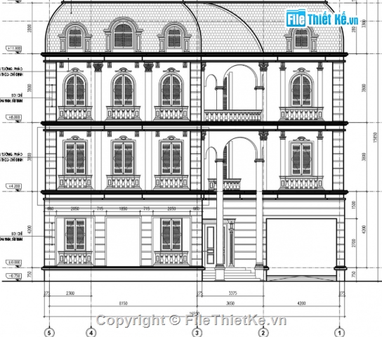 biệt thự 4 tầng,cad biệt thự 4 tầng,file cad biệt thự 4 tầng