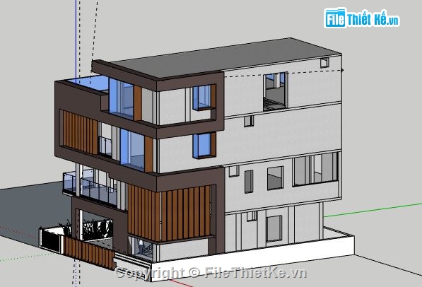 Biệt thự 4 tầng,biệt thự 4 tầng file su,model su biệt thự 4 tầng