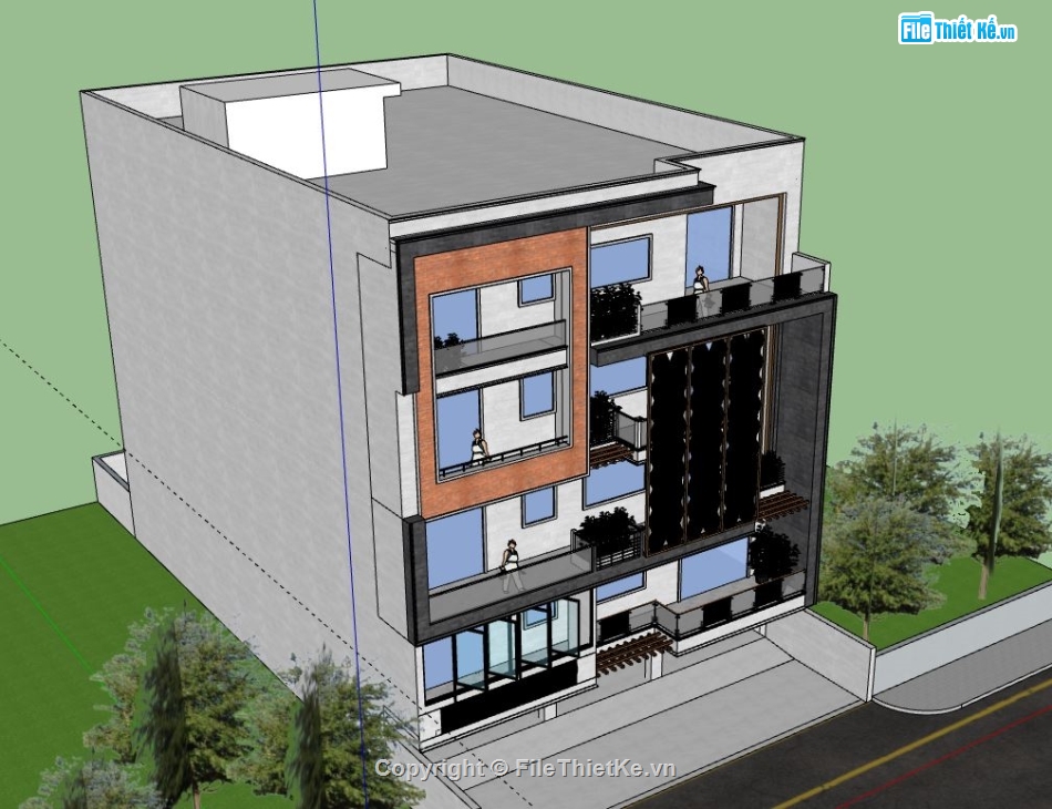 Biệt thự 4 tầng,Model su biệt thự 4 tầng,file su biệt thự 4 tầng,biệt thự 4 tầng model su,sketchup biệt thự 4 tầng