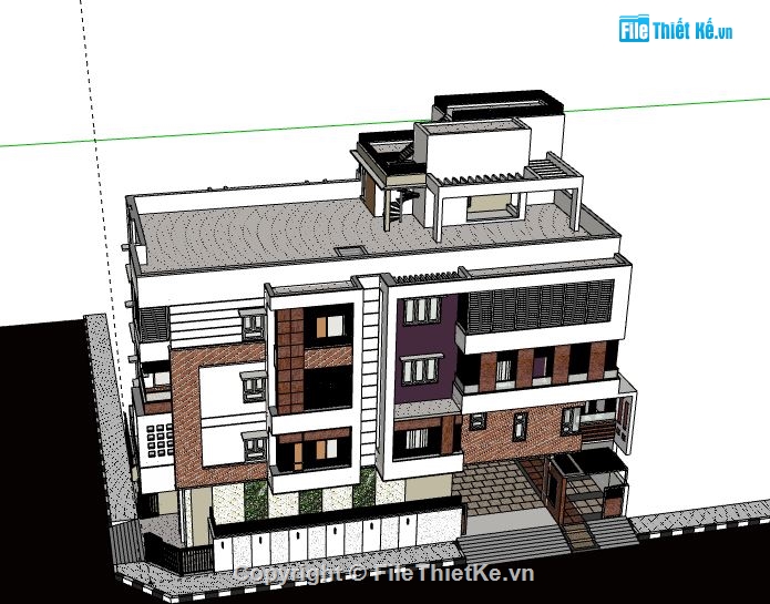 Biệt thự 4 tầng,model su biệt thự 4 tầng,biệt thự 4 tầng sketchup,file su biệt thự 4 tầng,biệt thự 4 tầng model su