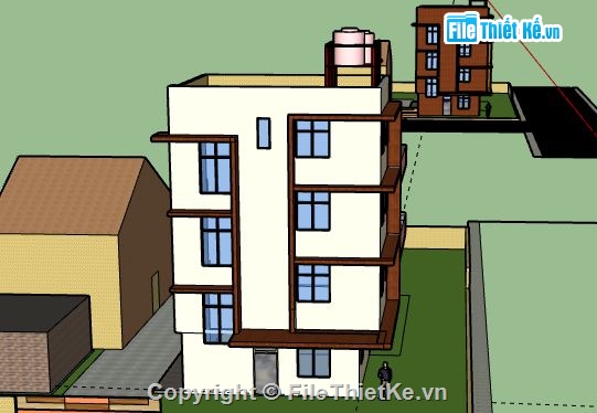Biệt thự 4 tầng,model su biệt thự 4 tầng,biệt thự 4 tầng file su
