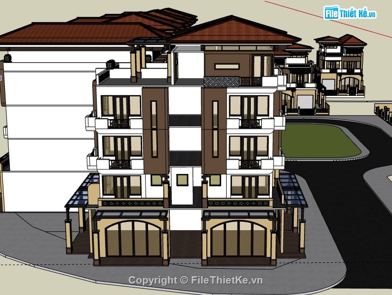 Biệt thự 5 tầng,Model su biệt thự 5 tầng,biệt thự 5 tầng file su