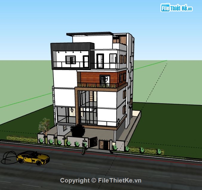 Biệt thự 5 tầng,model su biệt thự 5 tầng,biệt thự 5 tầng file su,sketchup biệt thự 5 tầng,biệt thự 5 tầng model su