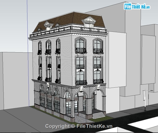 full kiến trúc,kiến trúc biệt thự,file cad kiến trúc,nhà full kiến trúc,Biệt thự 5 tầng 9x19m,biệt thự 5 tầng