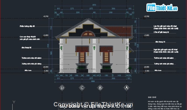 chi tiết nhà ở,kiến trúc nhà ở gia đình,Nhà ở gia đình,nhà ở 1 tầng,Nhà ở gia đình 8.07x16.07m